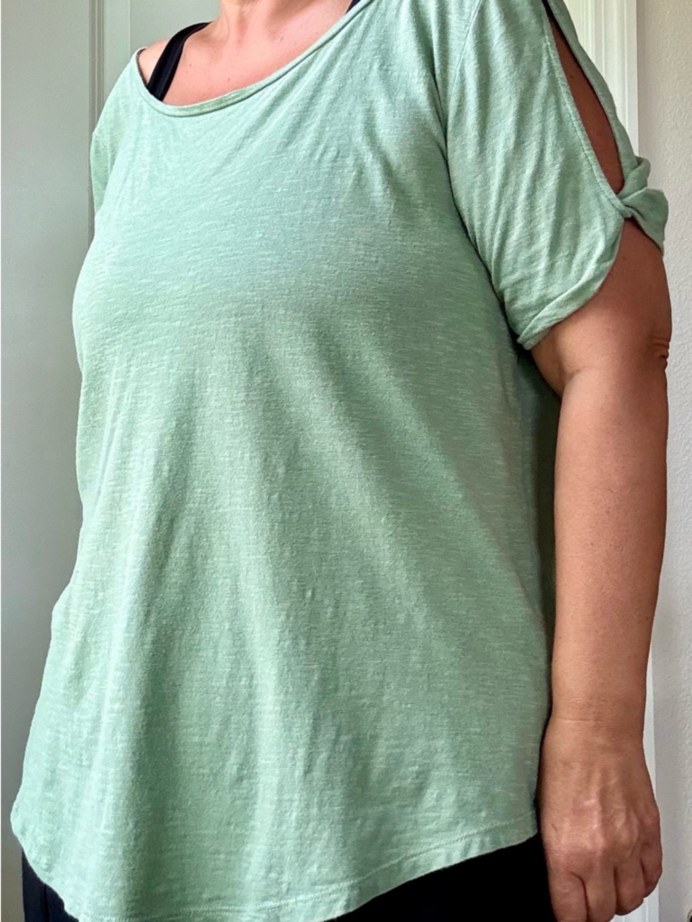 LOFT Mint Green Short Sleeve Split-Sleeve Tee